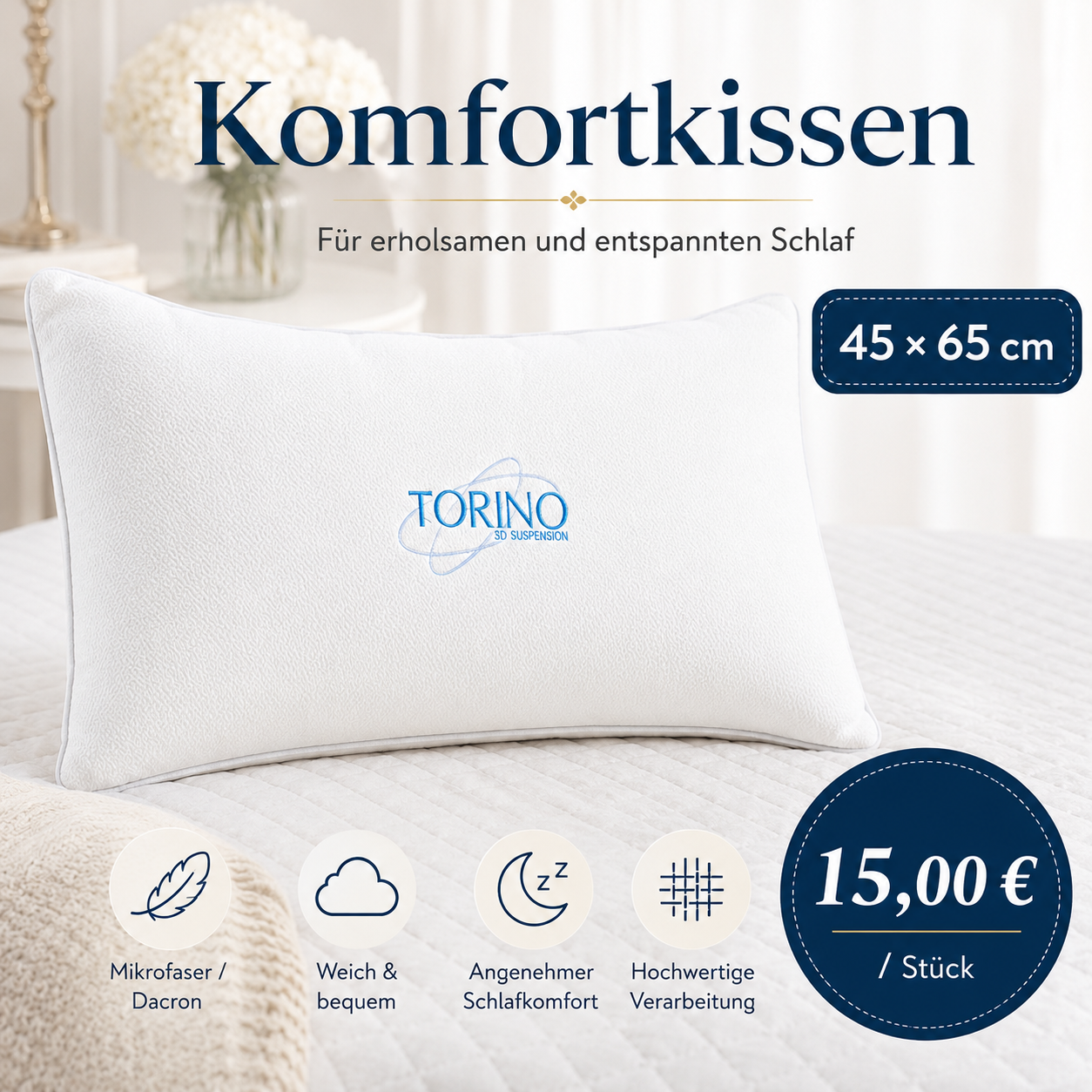 Komfortkissen – 45 × 65 cm