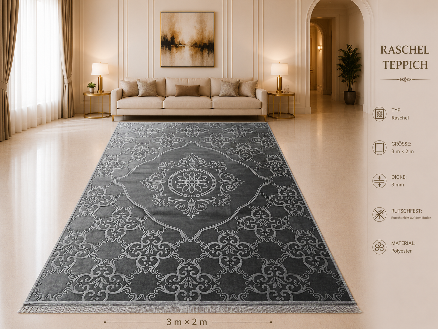 Luxus TEPPICH 300cm x200