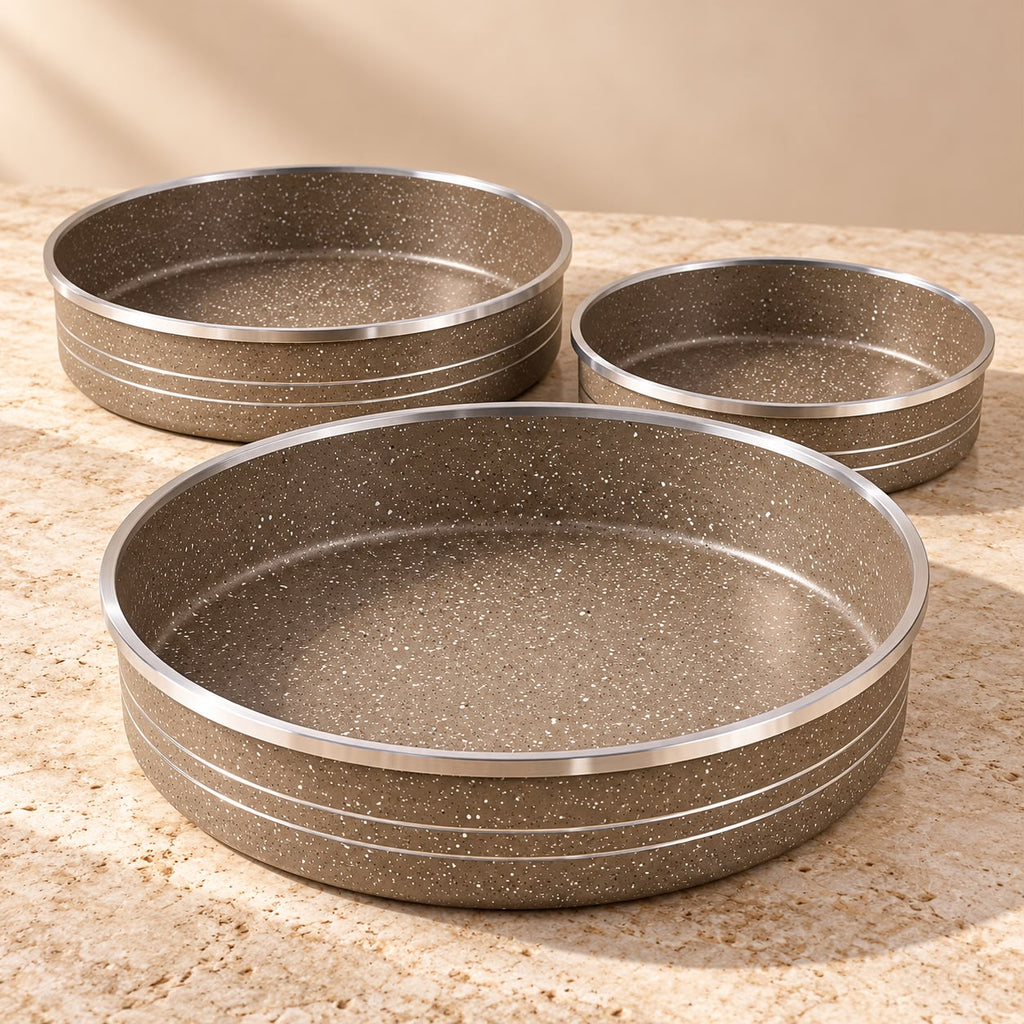 3-teiliges Backformen-Set mit Granitbeschichtung