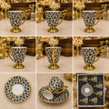 Mokka Cafe Luxuriöse Leoparden Tassen mit goldenen und silbernen Details