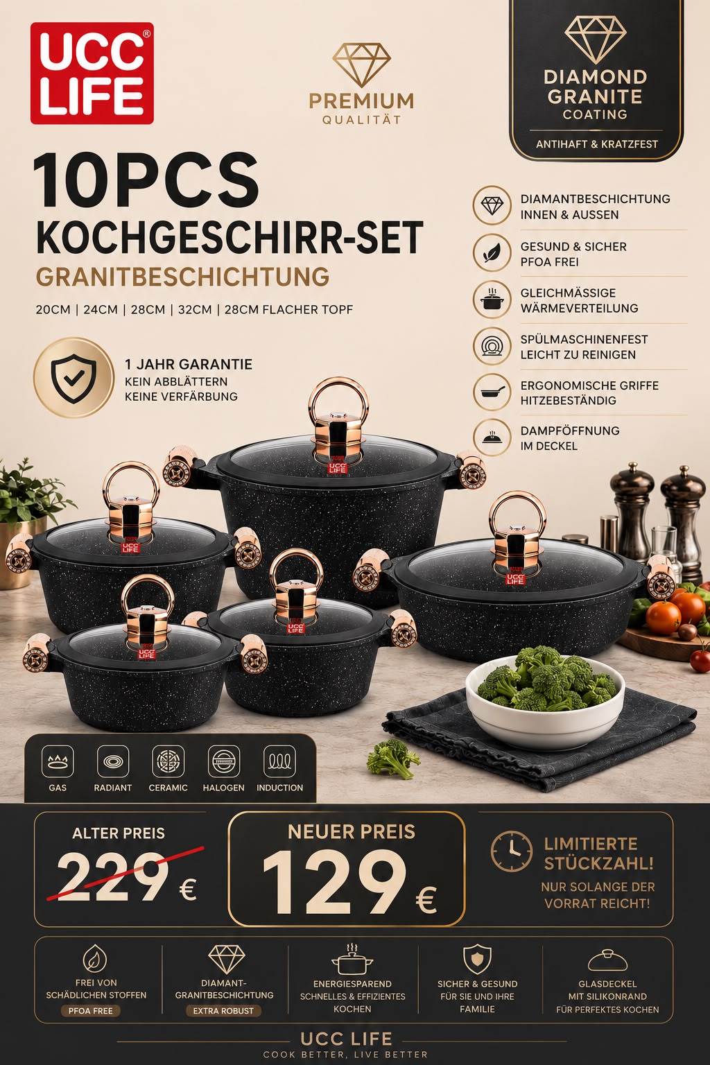 10-teiliges Kochgeschirr-Set
