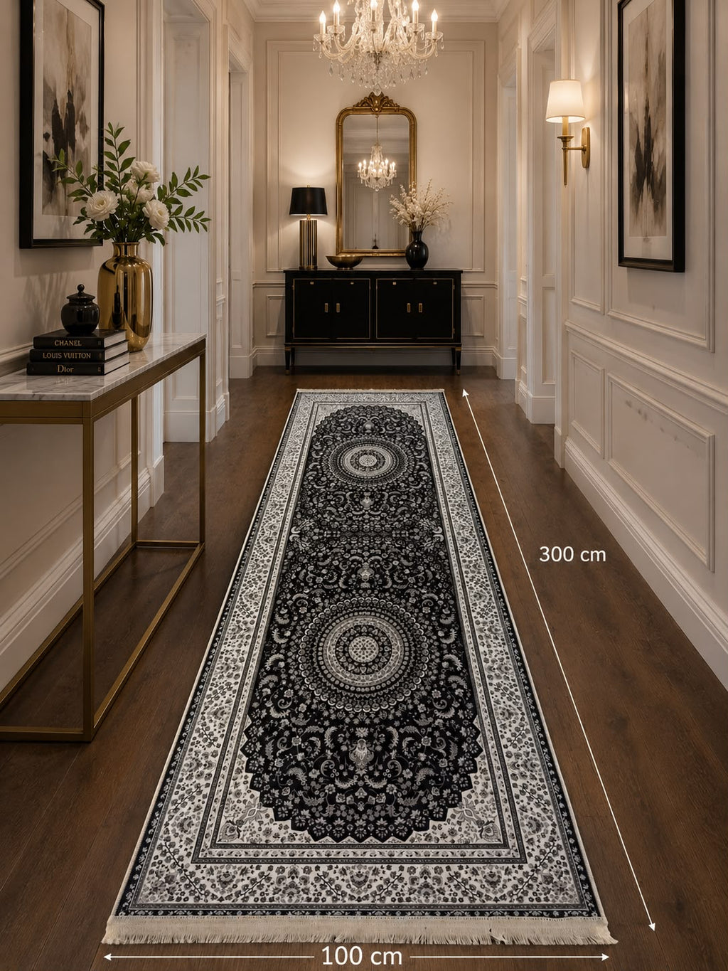 Eleganter Flurläufer 300 × 100 cm