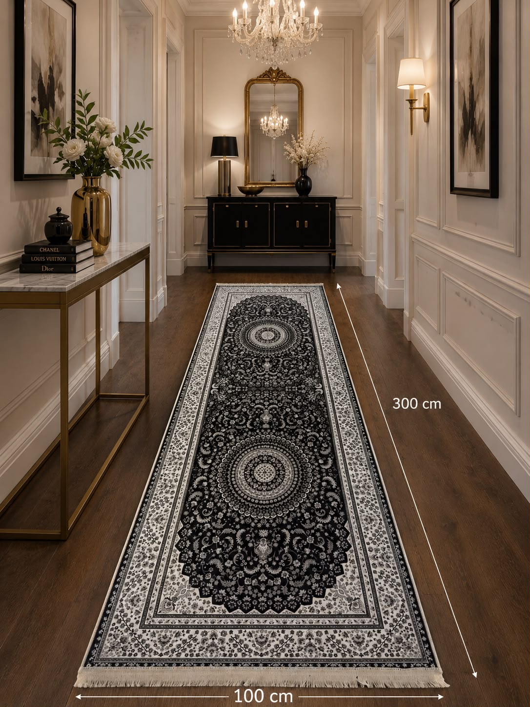 Eleganter Flurläufer 300 × 100 cm