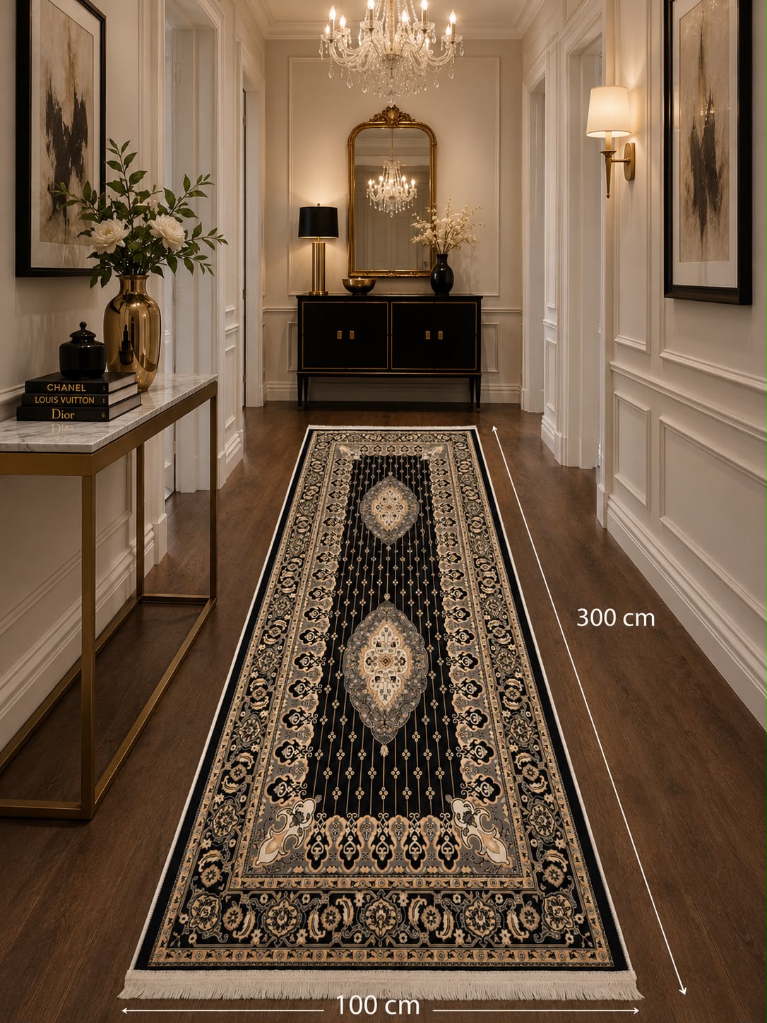 Eleganter Flurläufer 300 × 100 cm