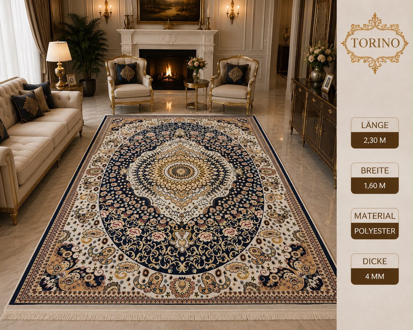 Eleganter Wohnteppich 230 × 160 cm
