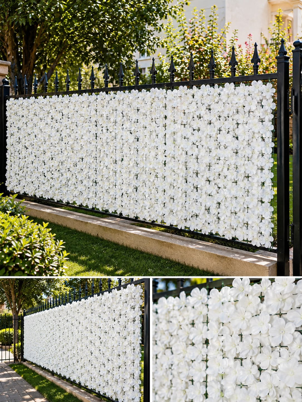 🌸 Künstlicher Blumen-Sichtschutzzaun – 3 m × 1 m