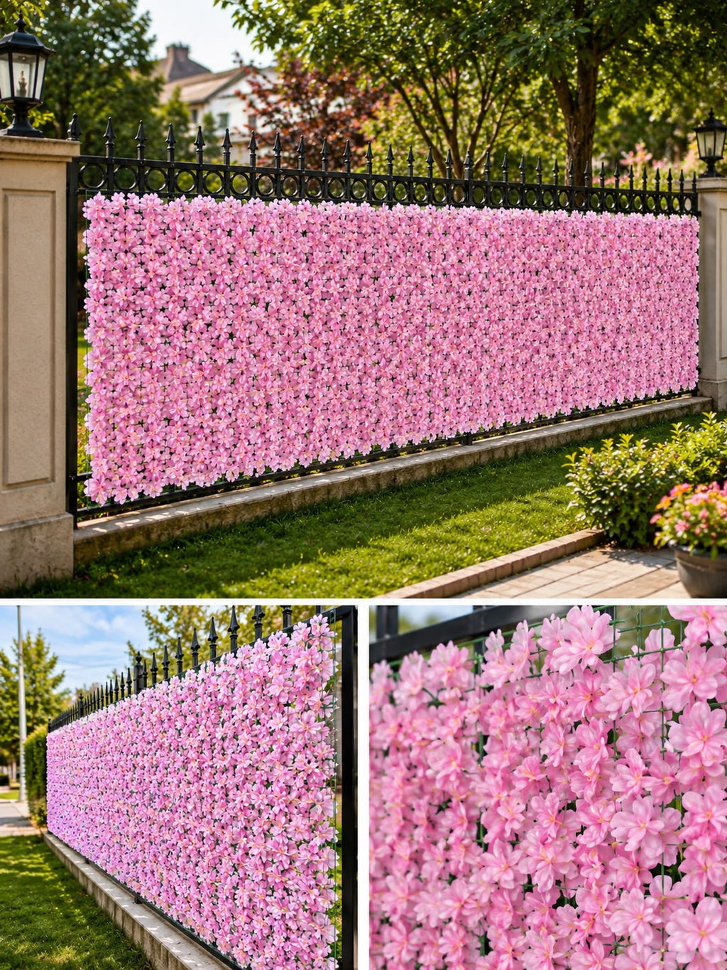 🌸 Künstlicher Blumen-Sichtschutzzaun – 3 m × 1 m