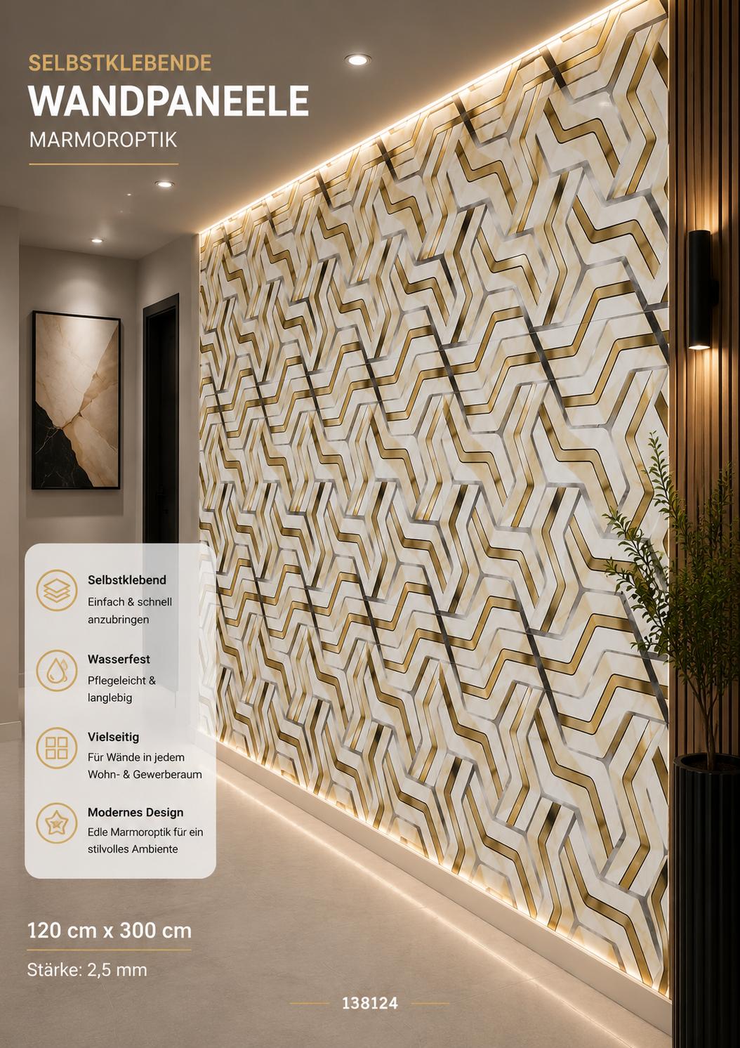 Wandpaneel Selbstklebende 120 × 300 cm