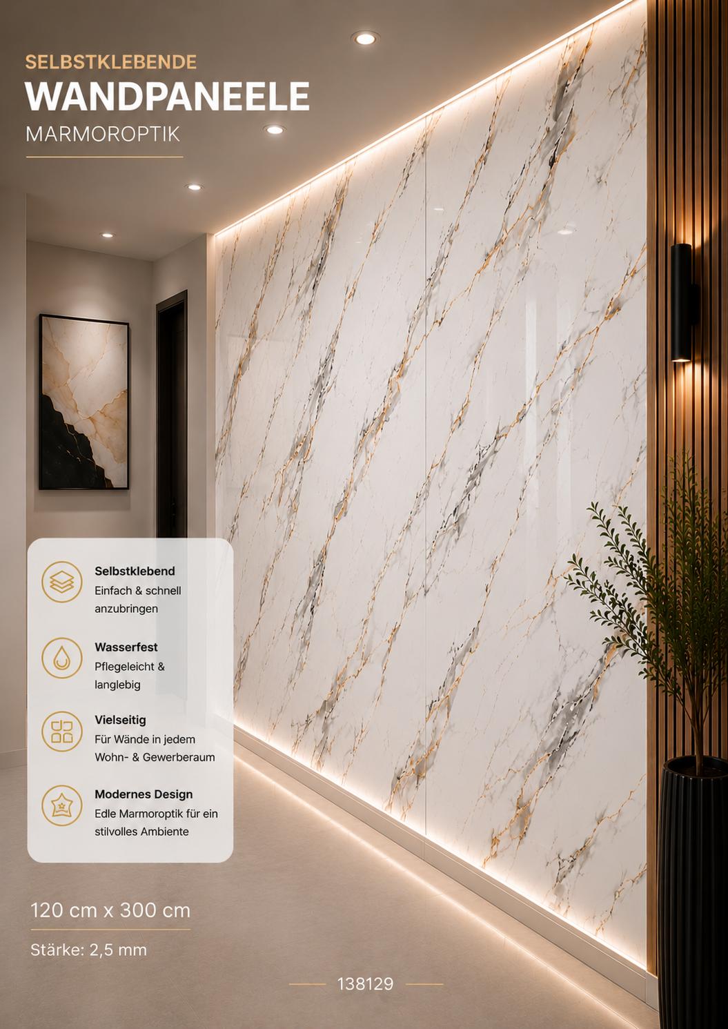 Wandpaneel Selbstklebende 120 × 300 cm