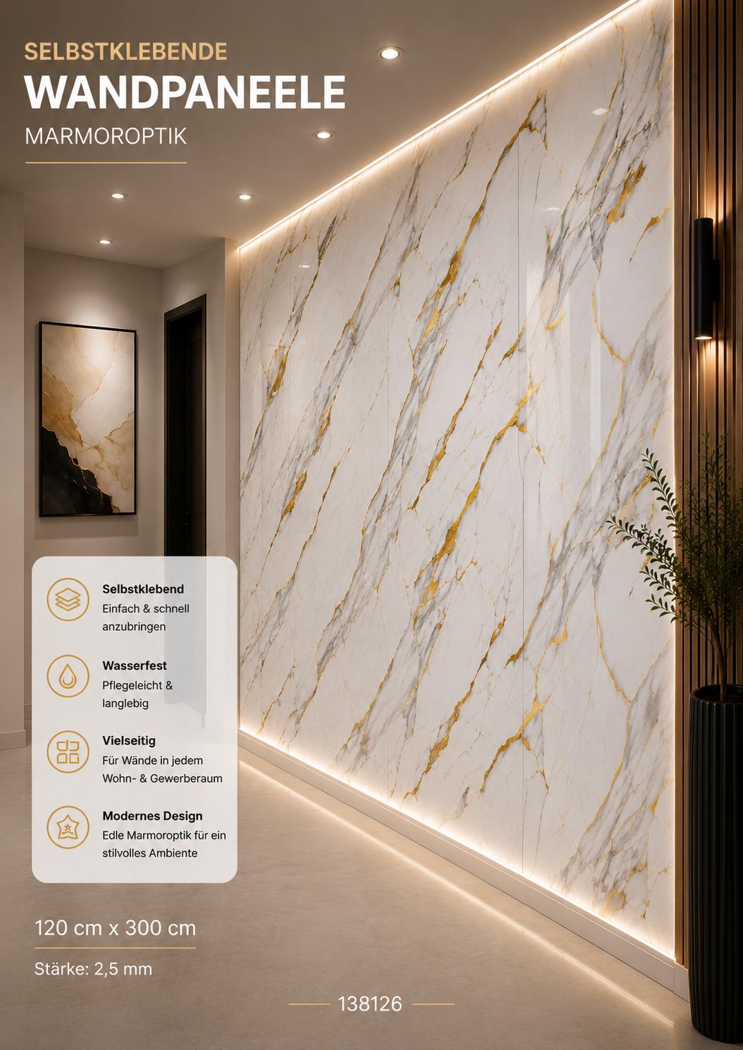 Wandpaneel Selbstklebende 120 × 300 cm