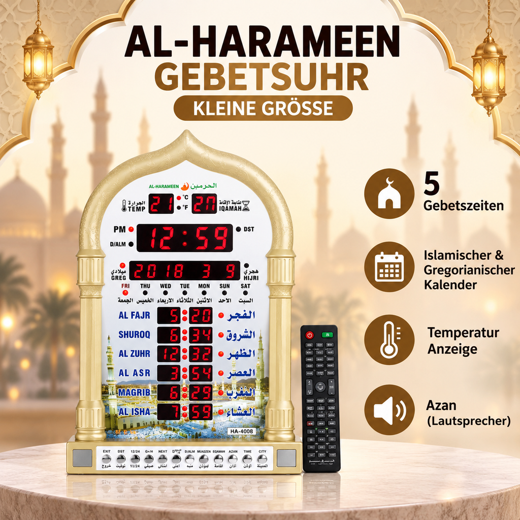 Al-Harameen Gebetsuhr kleine Größe