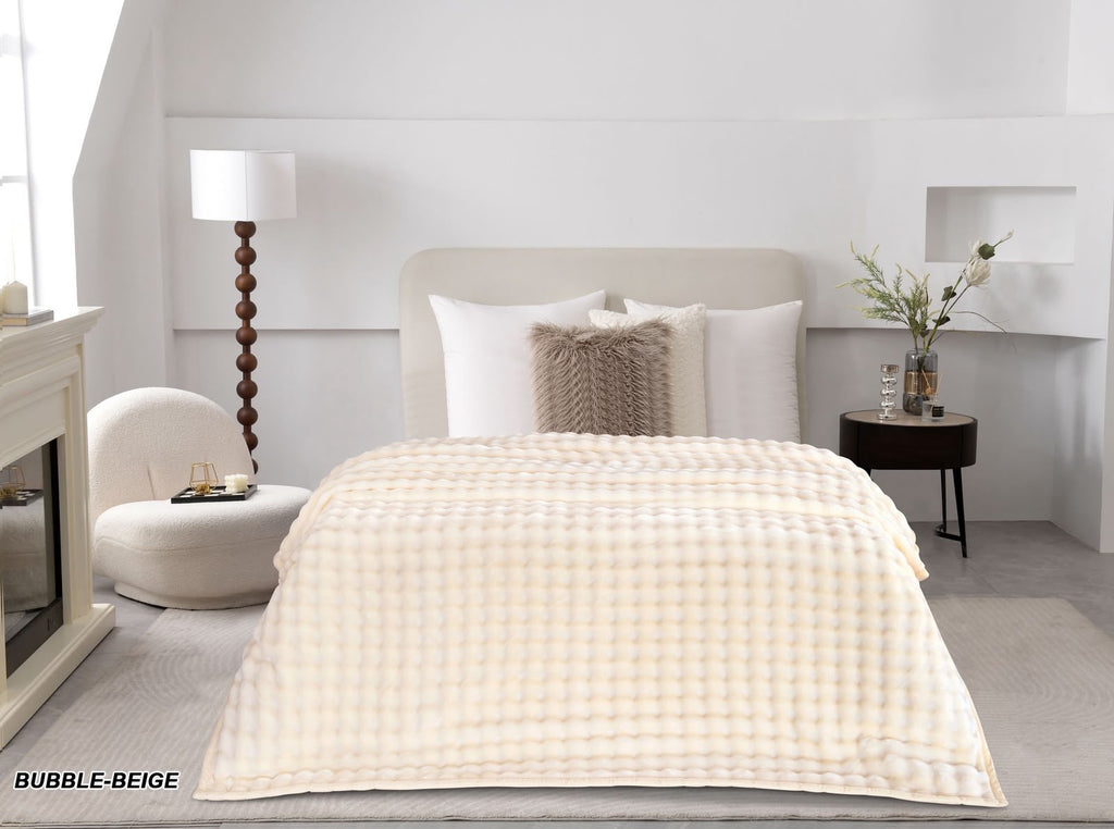 Bubble Kuscheldecke Beige