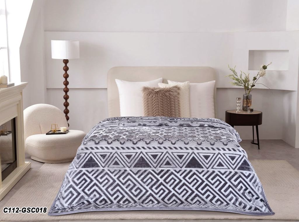 Kuscheldecke Muster Grau