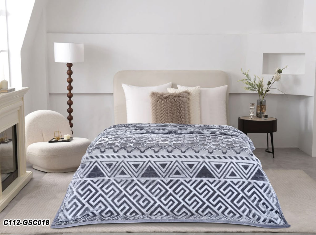 Kuscheldecke Muster Grau zweite Variante