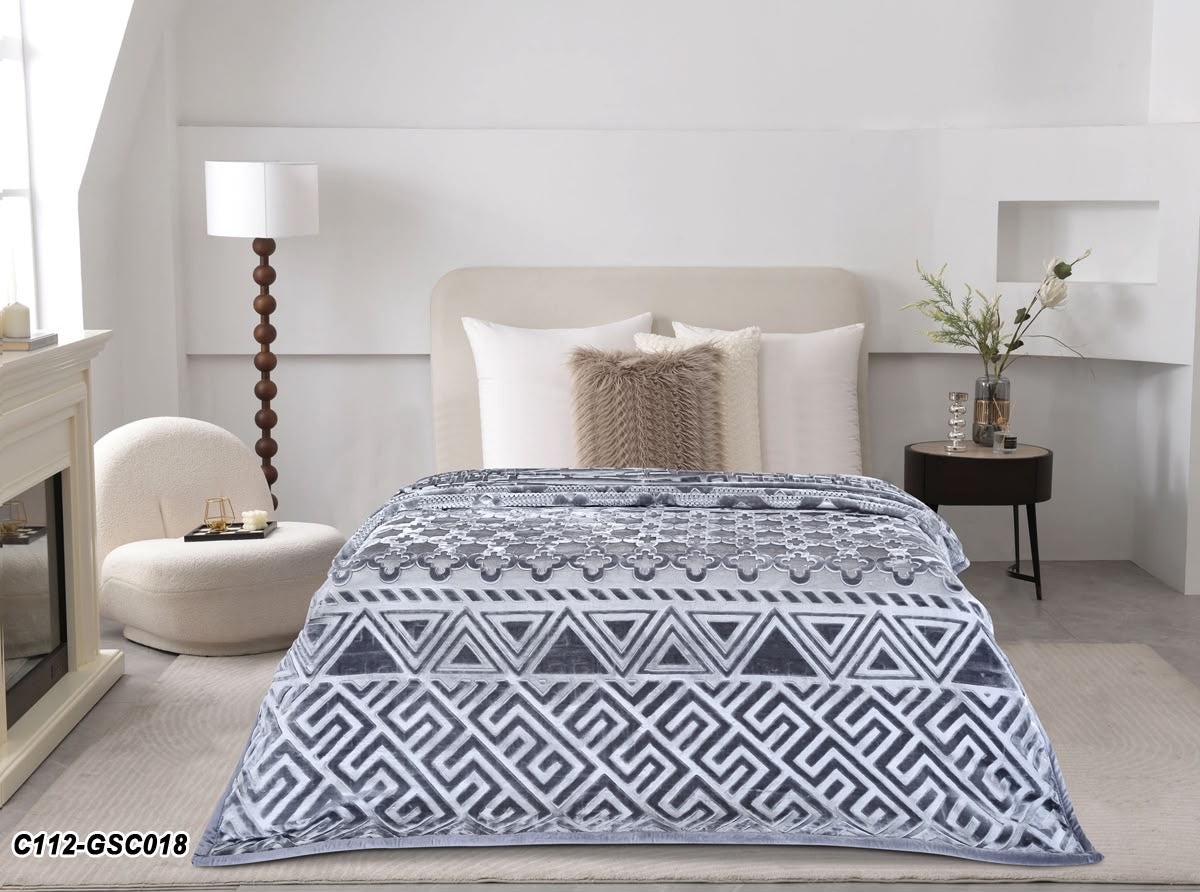 Kuscheldecke Muster Grau zweite Variante