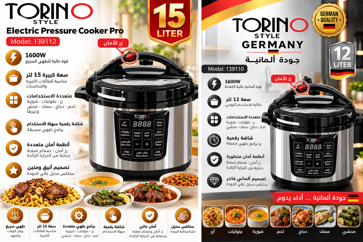 TORINO STYLE 12L and 15L comparison poster